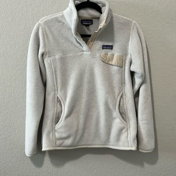 Patagonia Re-Tool Snap-T Raw Linen White X-Dye Fleece Pullover, Size M - Picture 2 of 5